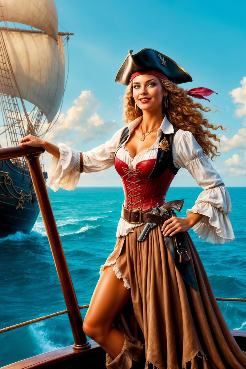 Пиратка. Рисует нейросеть. Leonardo AI