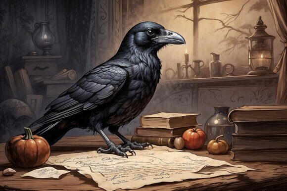 Ворон 1. Эдгар По. Рисует нейросеть. Leonardo AI