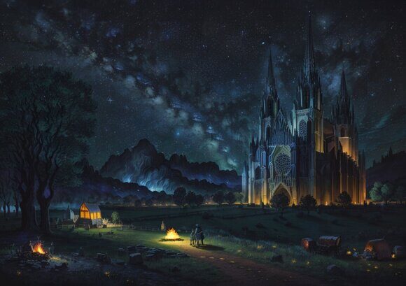 Собор и небо 4. Сюрреализм. Рисует нейросеть. Leonardo AI