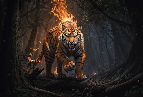 Тигр. Уильям Блейк. Рисует нейросеть. Leonardo AI