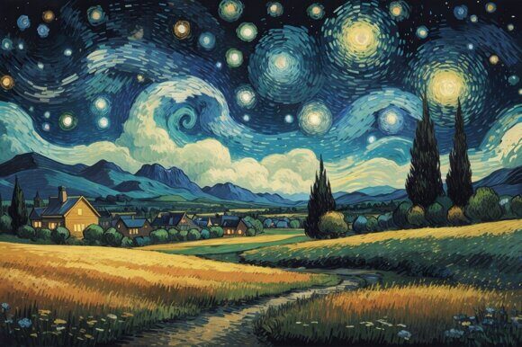 В стиле Ван Гога 2. Рисует нейросеть. Leonardo AI